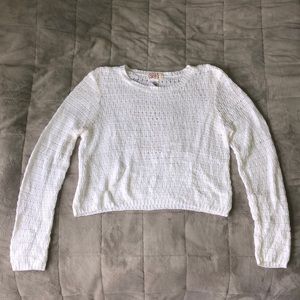 White knitted sweater